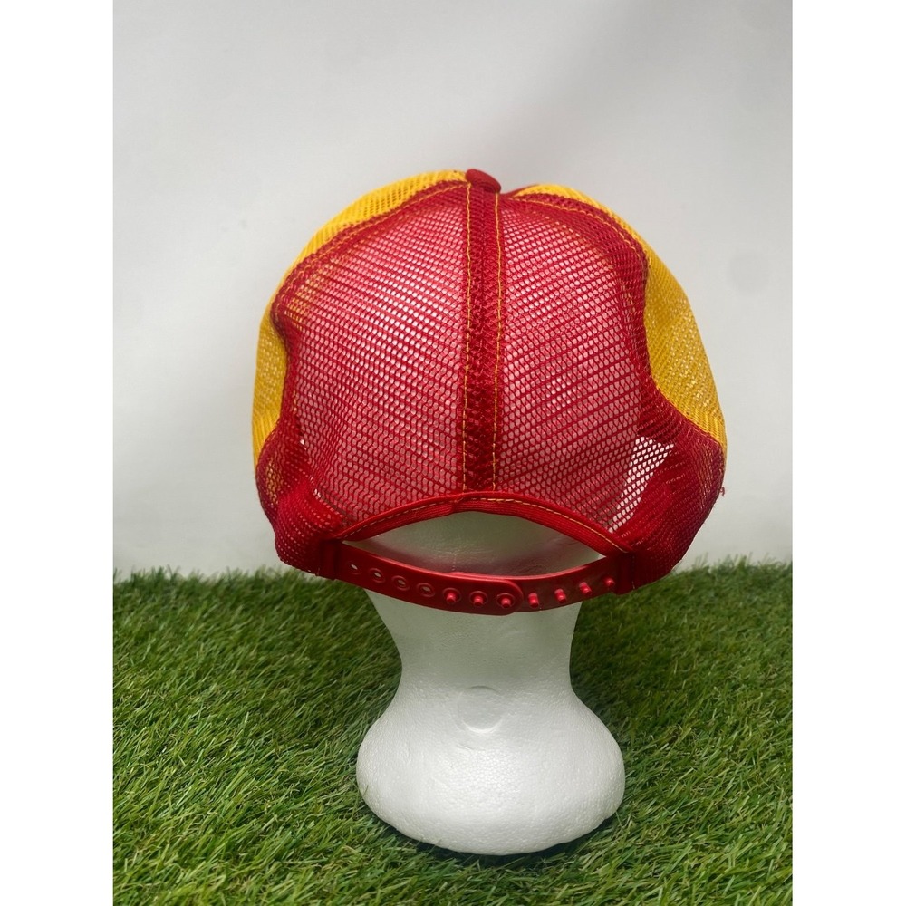 Vintage Made USA Usmc Men's Ega Red Yellow Mesh Snapback Cap Embroidered emblem - Picture 3 of 5